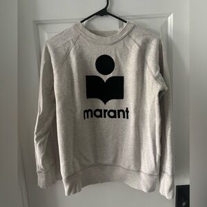 Isabel Marant Étoile Beige Sweater w/ black velvet logo